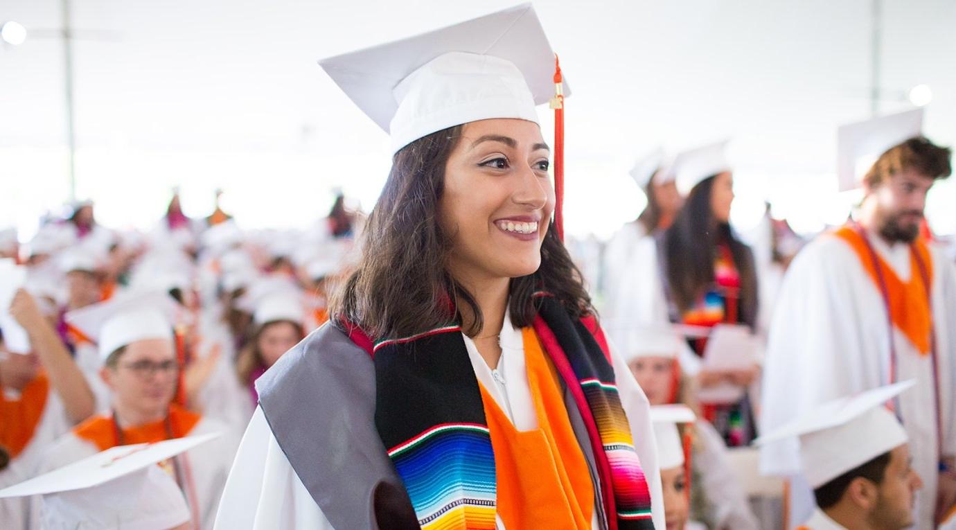 laila alvarez smiles during graudation ceremony